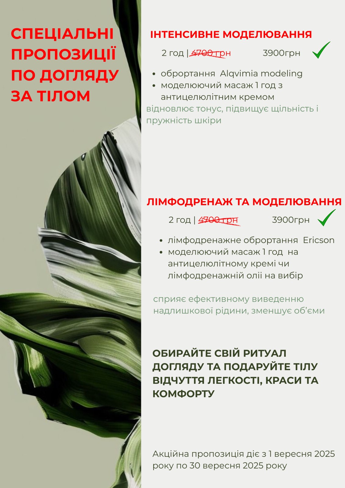 ✨ Спеціальні пропозиції по догляду за тілом у TOUCH DAY SPA ✨
